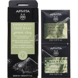 Маска для лица Apivita Express Beauty Глубокое очищение с зеленой глиной 2 х 8 мл