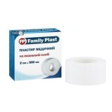 Пластир медичний Family Plast на тканинній основі 5 см х 500 см, білого кольору