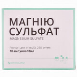 Магнію сульфат р-н д/ін. 250 мг/мл амп. 10 мл №10