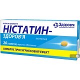 Ністатин-Здоров'я табл. в/о 500000 ОД блістер, у коробці №20