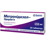 Метронідазол-Здоров'я табл. 250 мг блістер №20
