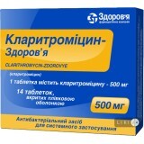 Кларитроміцин-Здоров'я табл. в/о 500 мг №14