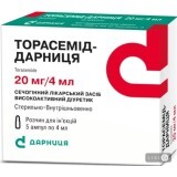 Торасемид-Дарница р-р д/ин. 20 мг/4 мл амп. 4 мл, контурн. ячейк. уп., пачка №5