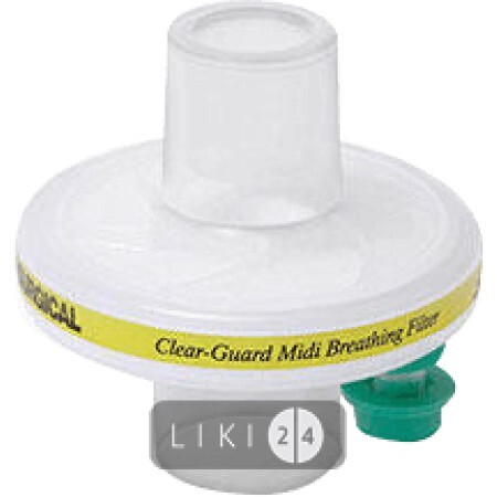 Фильтр дыхательный вирусо-бактериальный "clear-guard midi" 1644000, порт с зап. LUER LOCK
