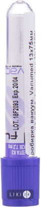 Вакуумна пробірка vacumed стерильна 13x75 мм с К3 EDTA, 4 мл крові з фіолет. кришкою №100