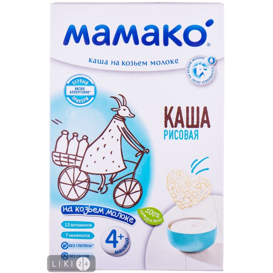 Молочная каша Mамако Рисовая на козьем молоке 200 г: цены и характеристики