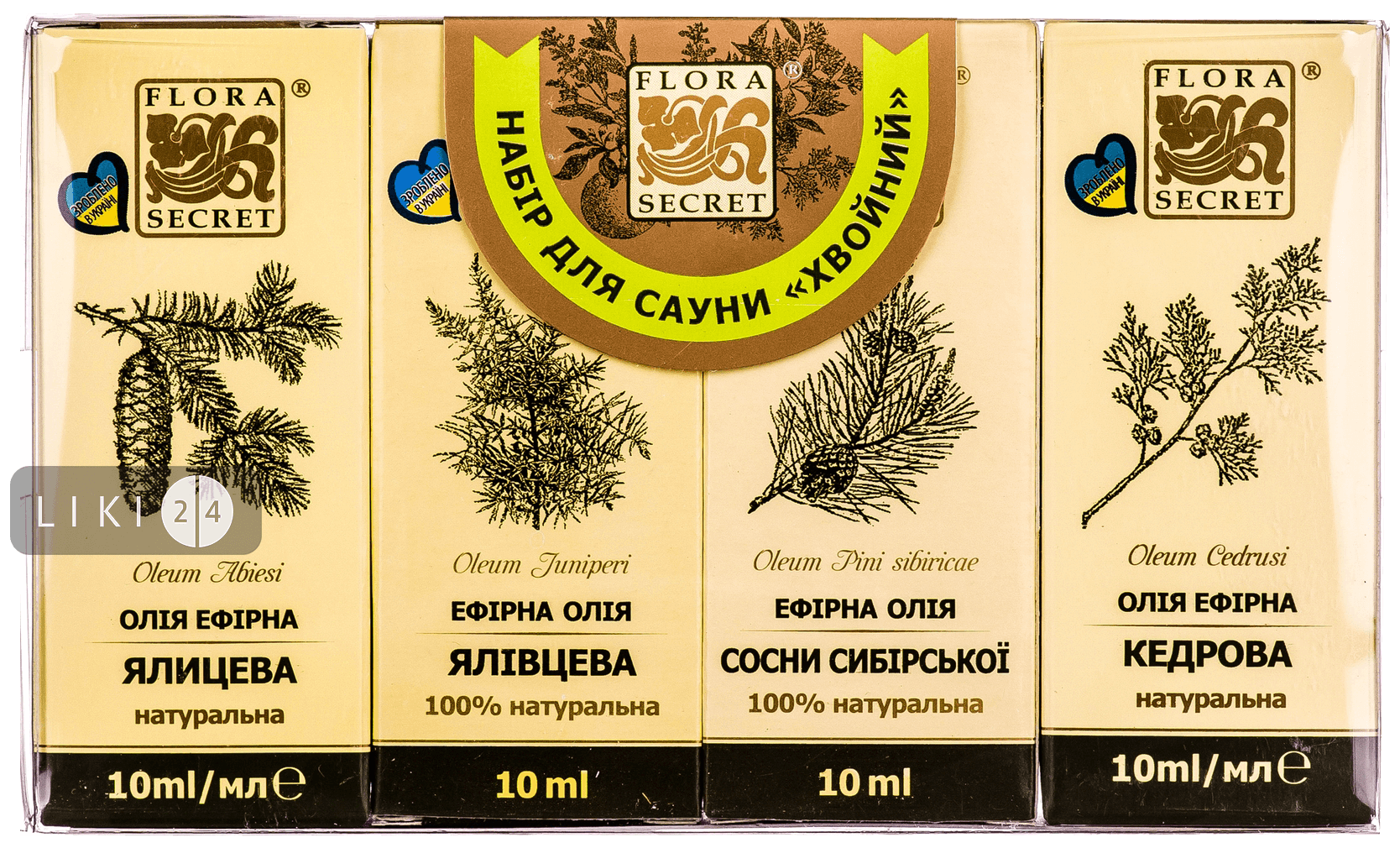 

Набір ефірних масел Flora Secret для сауни Хвойний 4х10 мл, "Хвойний"