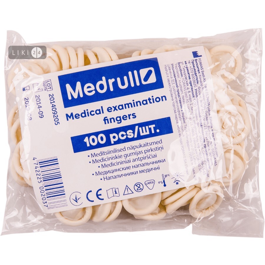 Напальчники медицинские medrull  №100: цены и характеристики