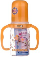 Бутылочка пластиковая Baby-Nova Декор с ручкой 125 мл 46003