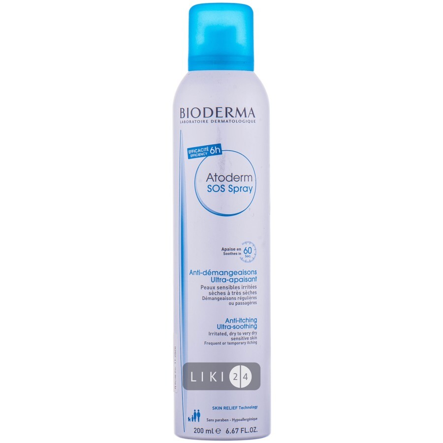 Спрей BIODERMA Atoderm SOS Spray Anti-itching Ultra-soothing 200 мл: цены и характеристики