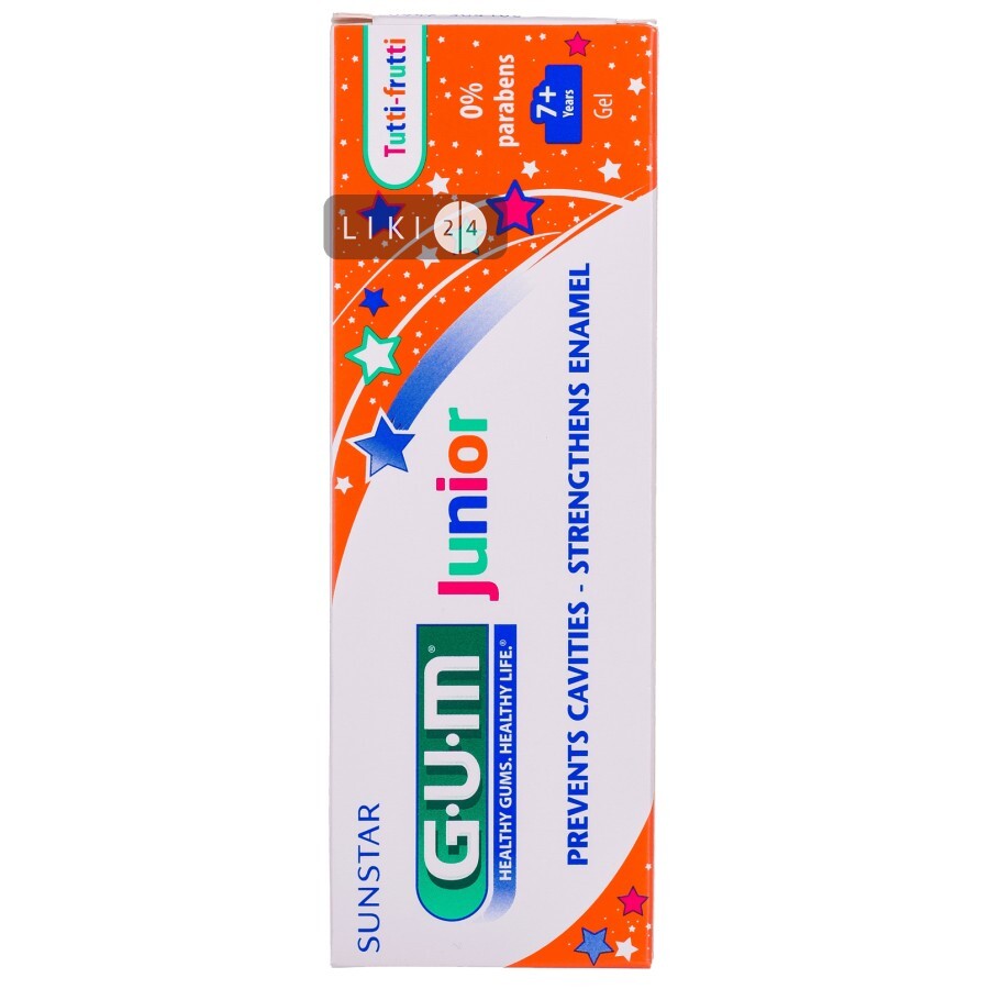 GUM Зубна паста-гель Junior Tutti-Frutti 50мл : ціни та характеристики