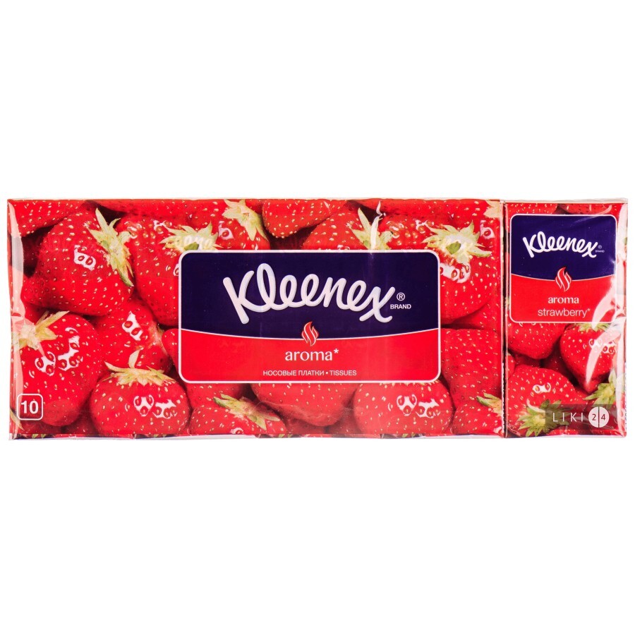 Платочки Kleenex Aroma Клубника носовые  №100: цены и характеристики