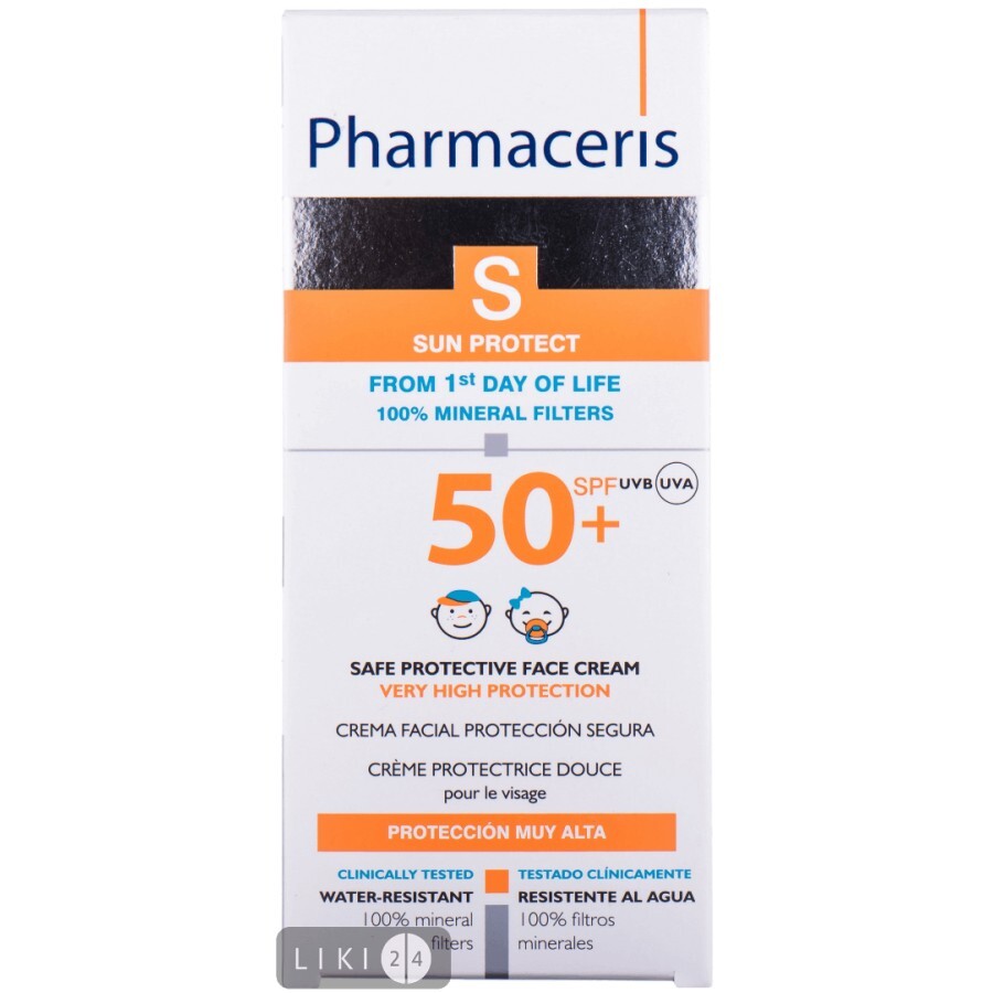 Безопасный солнцезащитный крем для лица с первых дней жизни Pharmaceris S Sun Protection SPF50+ 50 мл: цены и характеристики