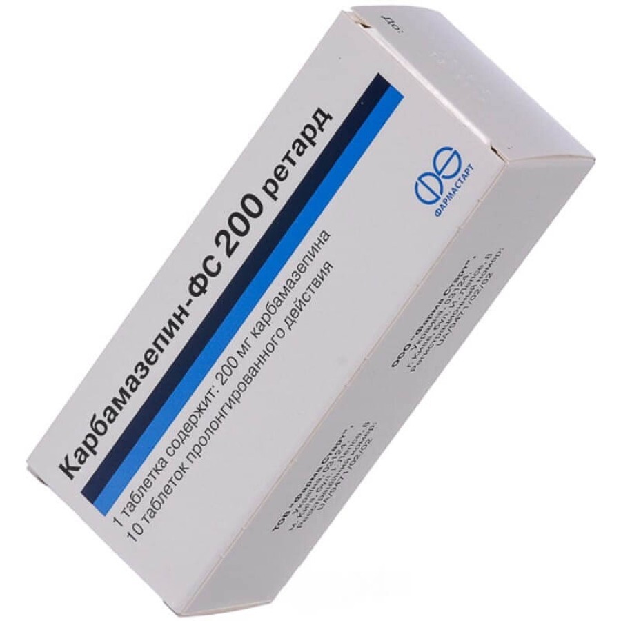 Карбамазепін-фс 200 ретард табл. пролонг. дії 200 мг блістер у пачці №10: ціни та характеристики