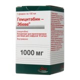 Гемцитабин "эбеве" конц. д/р-ра д/инф. 1000 мг фл. 25 мл