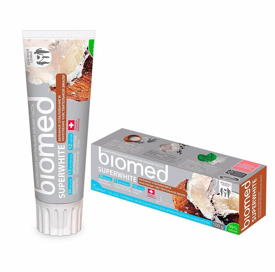 Зубная паста BioMed Superwhite комплексная, 100 мл: цены и характеристики