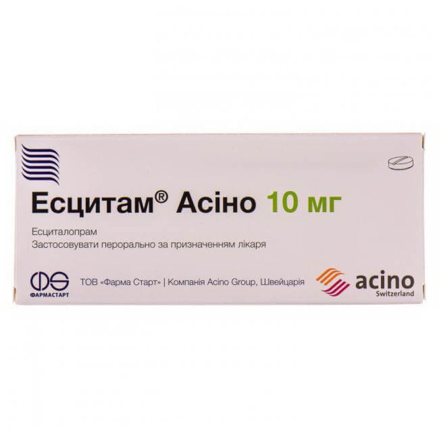 Эсцитам Асино табл. п/плен. оболочкой 10 мг блистер №60: цены и характеристики