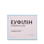Эуфиллин р-р д/ин. 20 мг/мл амп. 5 мл №10: цены и характеристики