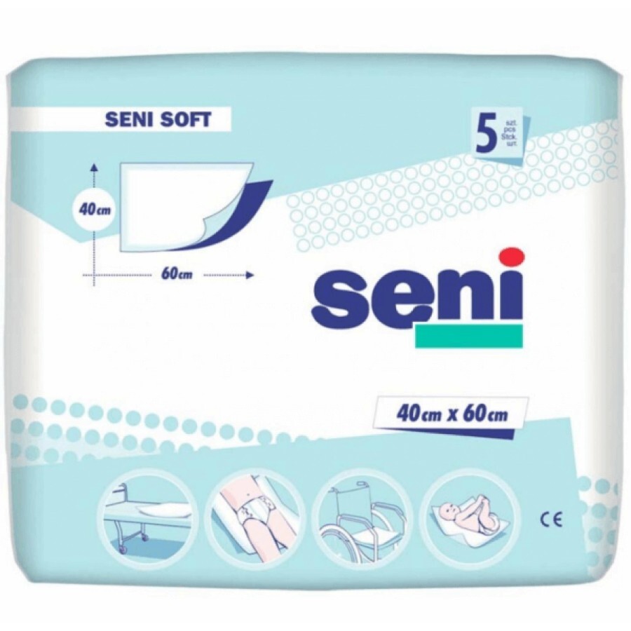 Пелюшки гігієнічні Seni Soft 40 см х 60 см №5: ціни та характеристики