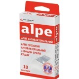 Пластир медичний Alpe антибактеріальний прозорий класік 76х19мм, з іонами срібла №10