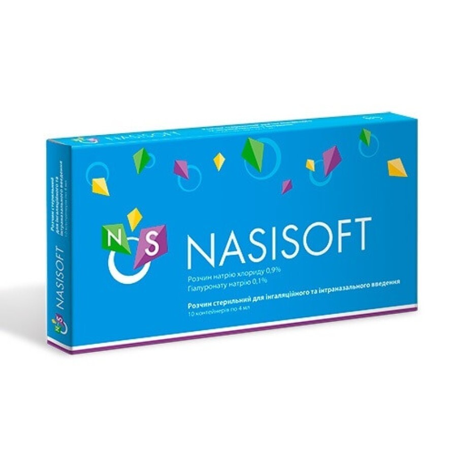 Nasisoft розчин стерильний для інгаляційного та інтраназального введення 4 мл, № 10: ціни та характеристики