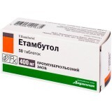 Етамбутол табл. 400 мг контурн. чарунк. уп. №50