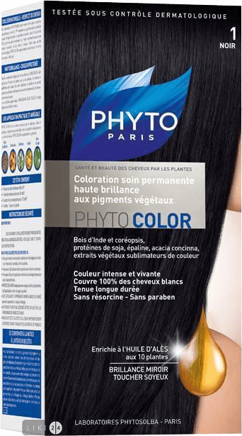 

Крем-фарба для волосся PHYTO Фітоколор тон 1, чорний, тон 1 чорний