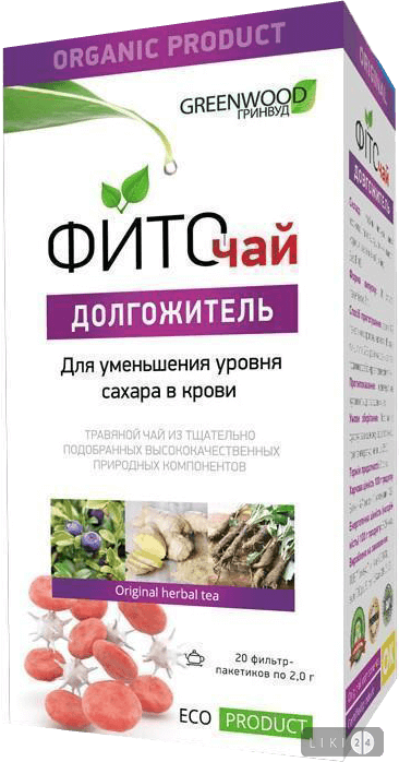 

Фіточай Грінвуд Довгожитель фільтр-пакет 2 г 20 шт, фільтр-пакет 2 г