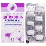 Цитиколін-астрафарм таблетки в/плівк. обол. 500 мг блістер №28