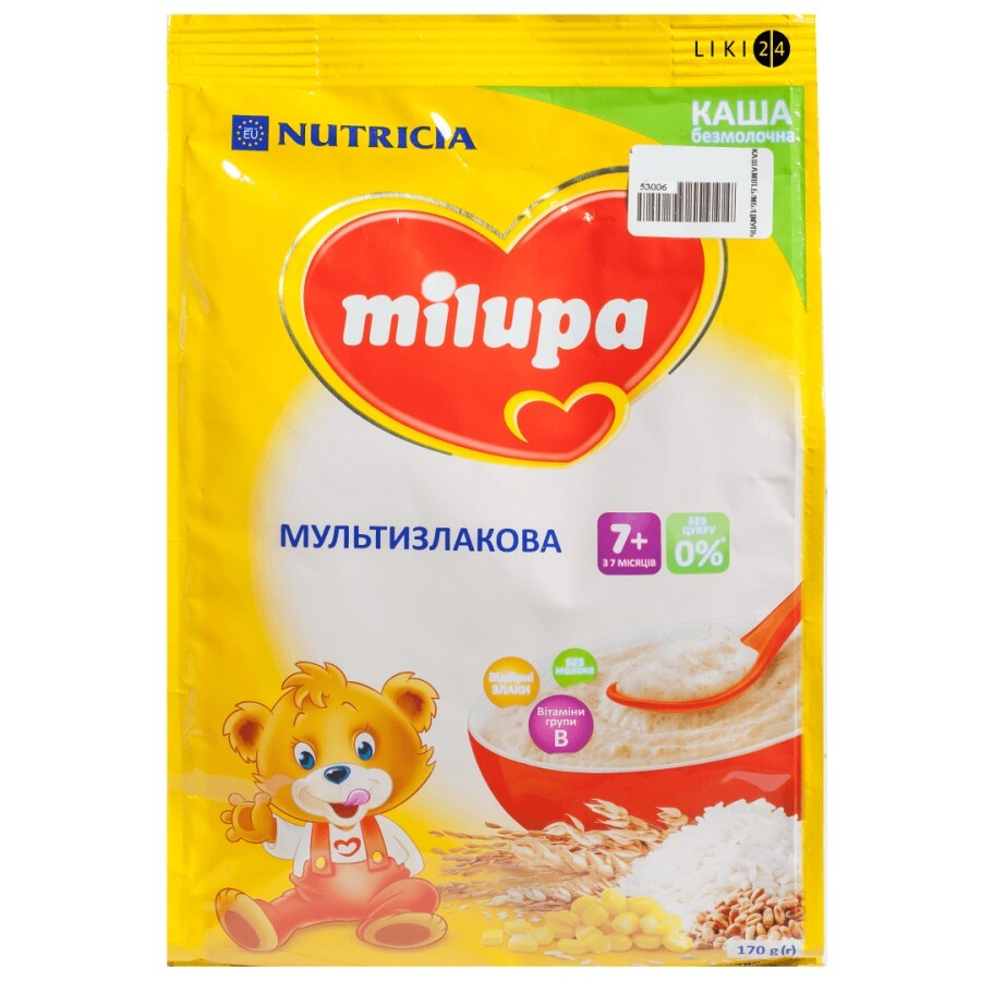 Детская каша Milupa Мультизлаковая безмолочная с 7 месяцев, 170 г  : цены и характеристики