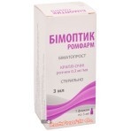 Бимоптик Ромфарм кап. глаз., р-р 0,3 мг/мл фл. 3 мл: цены и характеристики