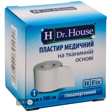 Пластырь медицинский Dr. House на тканевой основе 4 см х 500 см 1 шт в картонной упаковке
