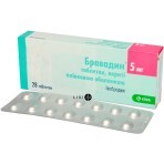 Бравадин таблетки 5 мг, №28: цены и характеристики