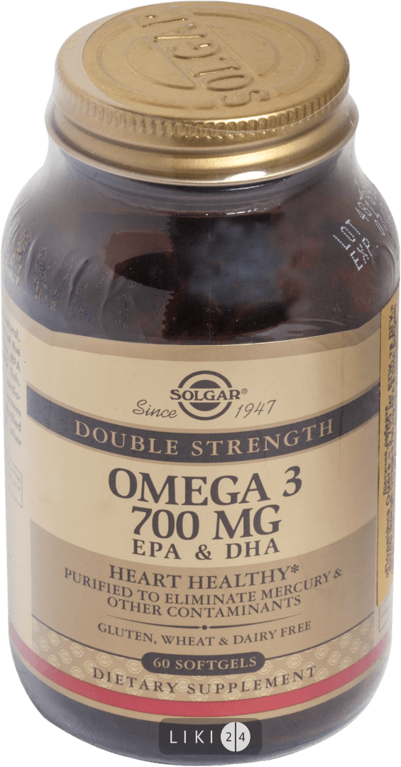 

Омега-3 Solgar Подвійна ЕПК, ДГК 700 мг капсули №60, капс. 700 мг
