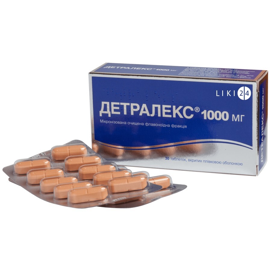 Детралекс 1000 мг табл. п/плен. оболочкой №30: цены и характеристики