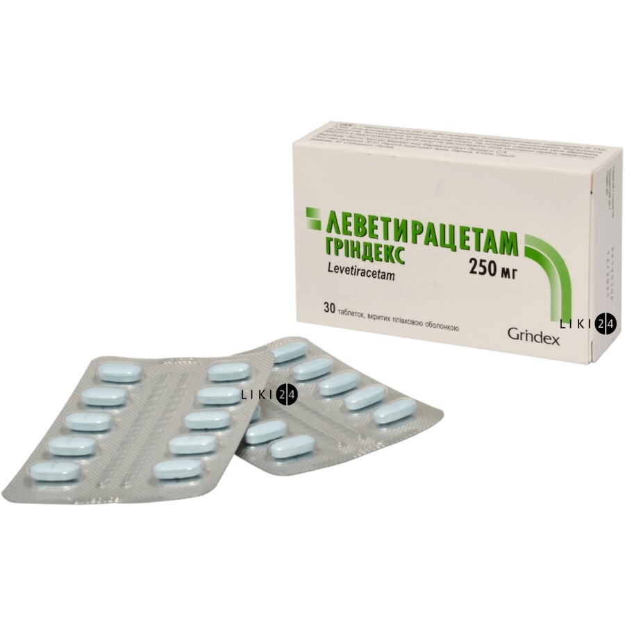 Леветирацетам Гриндекс табл. п/плен. оболочкой 250 мг блистер №30: цены и характеристики