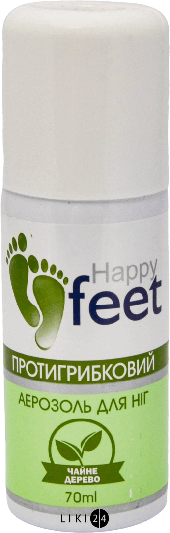

Аерозоль для ніг Happy Feet протигрибковий Чайне дерево 70 мл, Happy fit 70 мл, чайне дерево