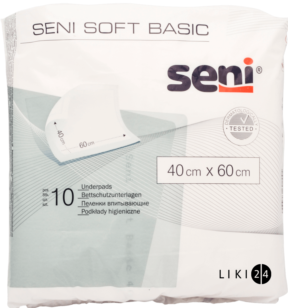 

Одноразові пелюшки Seni Soft Basic  10 шт, 40 см х 60 см
