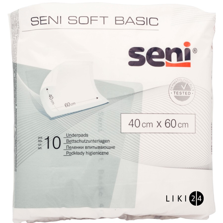 Одноразовые пеленки Seni Soft Basic 40х60 см 10 шт: цены и характеристики