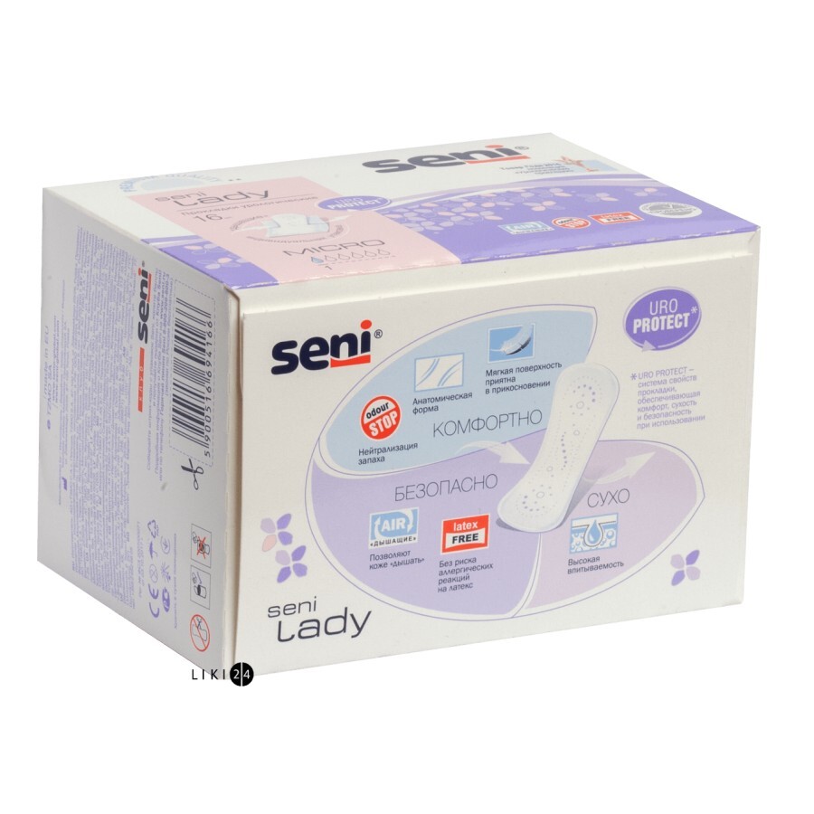 Урологические прокладки Seni Lady Micro 16 шт: цены и характеристики