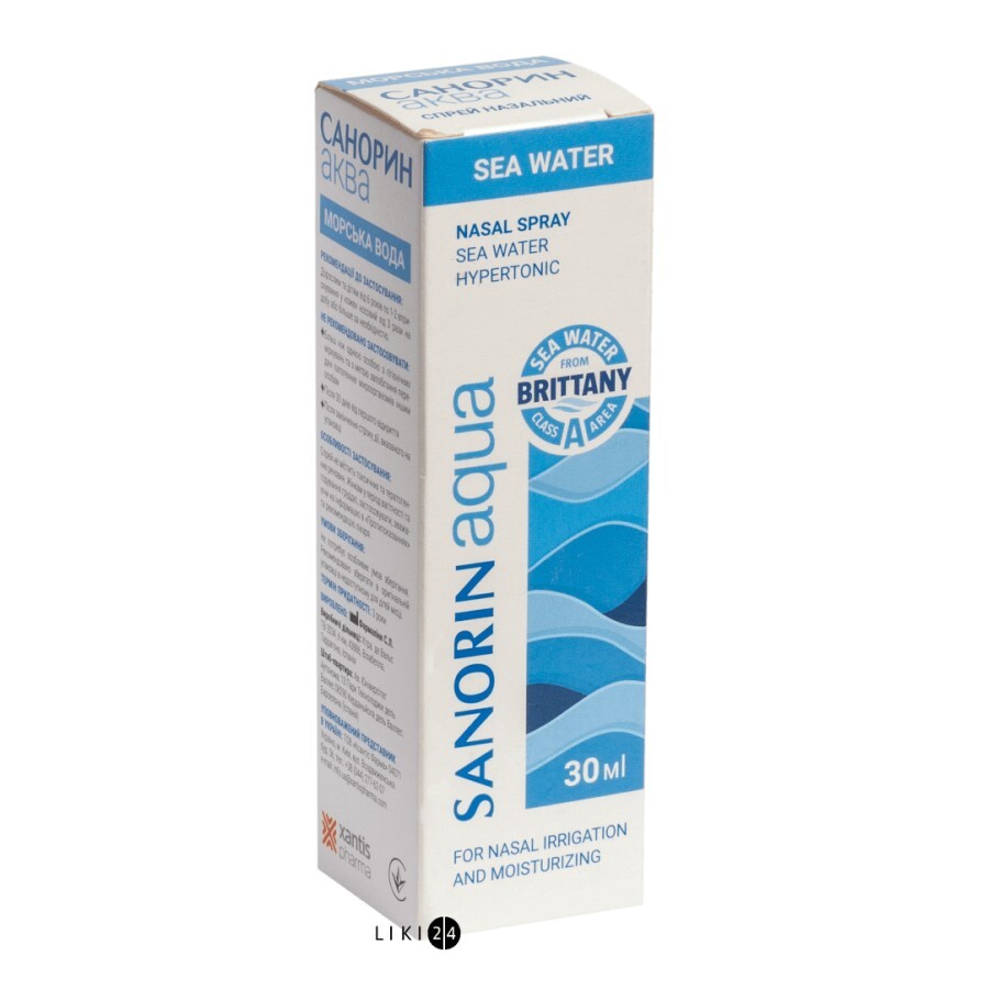 Спрей назальный Санорин аква морская вода 30 мл: цены и характеристики
