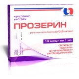 Прозерин р-н д/ін. 0,5 мг/мл амп. 1 мл, у блістері у пачці №10