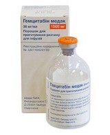 Гемцитабин медак пор. д/п инф. р-ра 1500 мг фл.