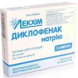 Диклофенак натрия р-р д/ин. 25 мг/мл амп. 3 мл, в пачке с перегородками №5