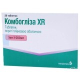 Комбоглиза XR табл. п/плен. оболочкой 5 мг + 1000 мг блистер №28