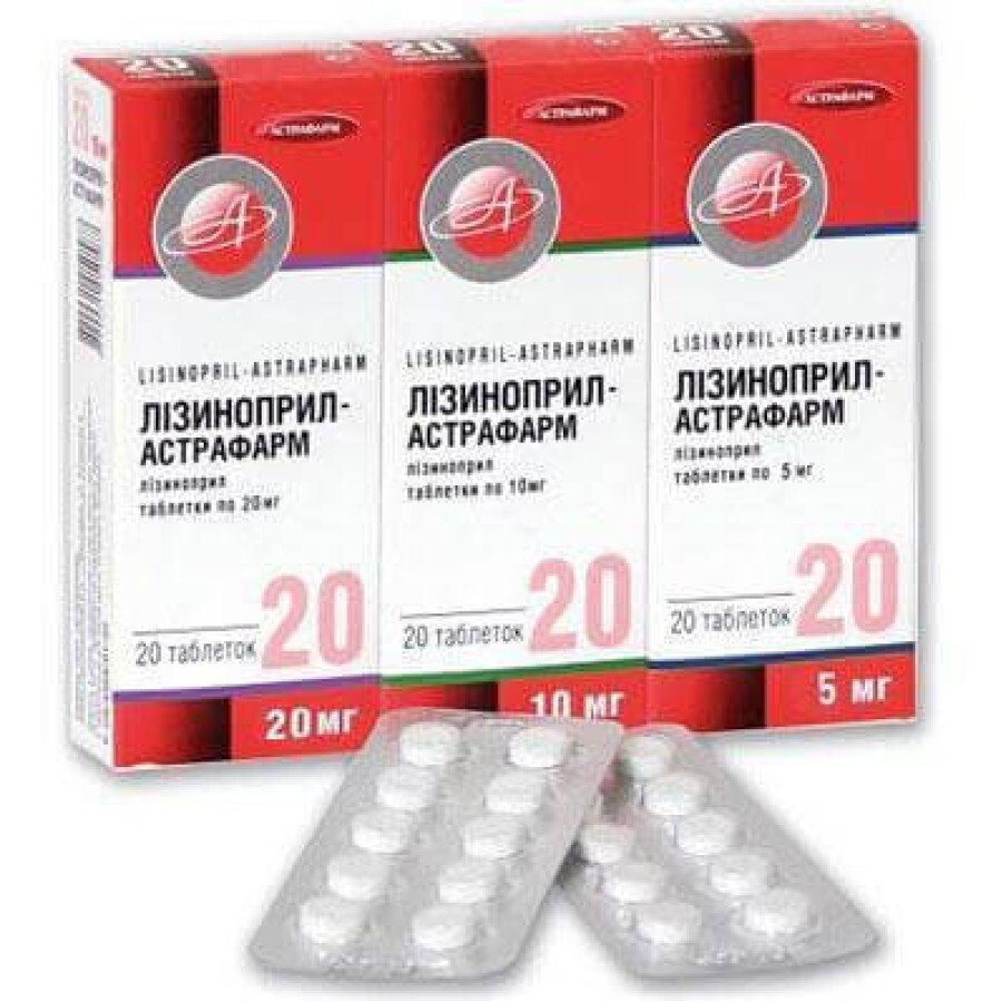Лизиноприл-Астрафарм табл. 5 мг блистер №20: цены и характеристики