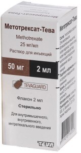 Метотрексат-Тева р-р д/ин. 25 мг/мл фл. 2 мл