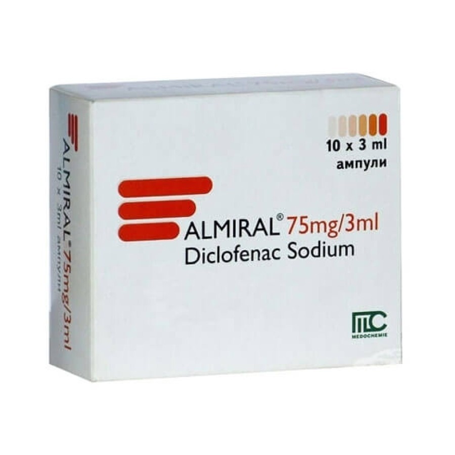 Алмірал р-н д/ін. 75 мг амп. 3 мл №10: ціни та характеристики