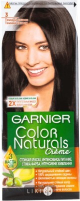 Cтойкая крем-краска для волос Garnier Color Naturals 3, темный каштан