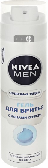 Гель для бритья Nivea Men Серебряная защита с ионами серебра и антибактериальным эффектом 200 мл